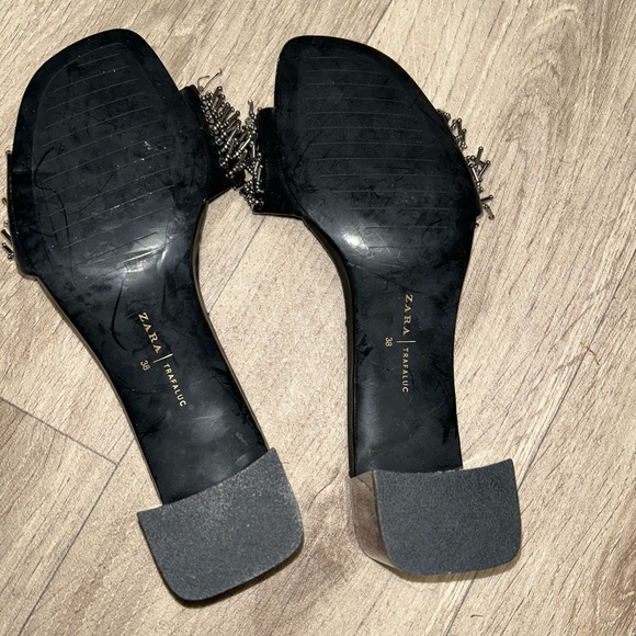 Zara trafaluc embellished heeled sandals size 5 - Picture 6 of 7